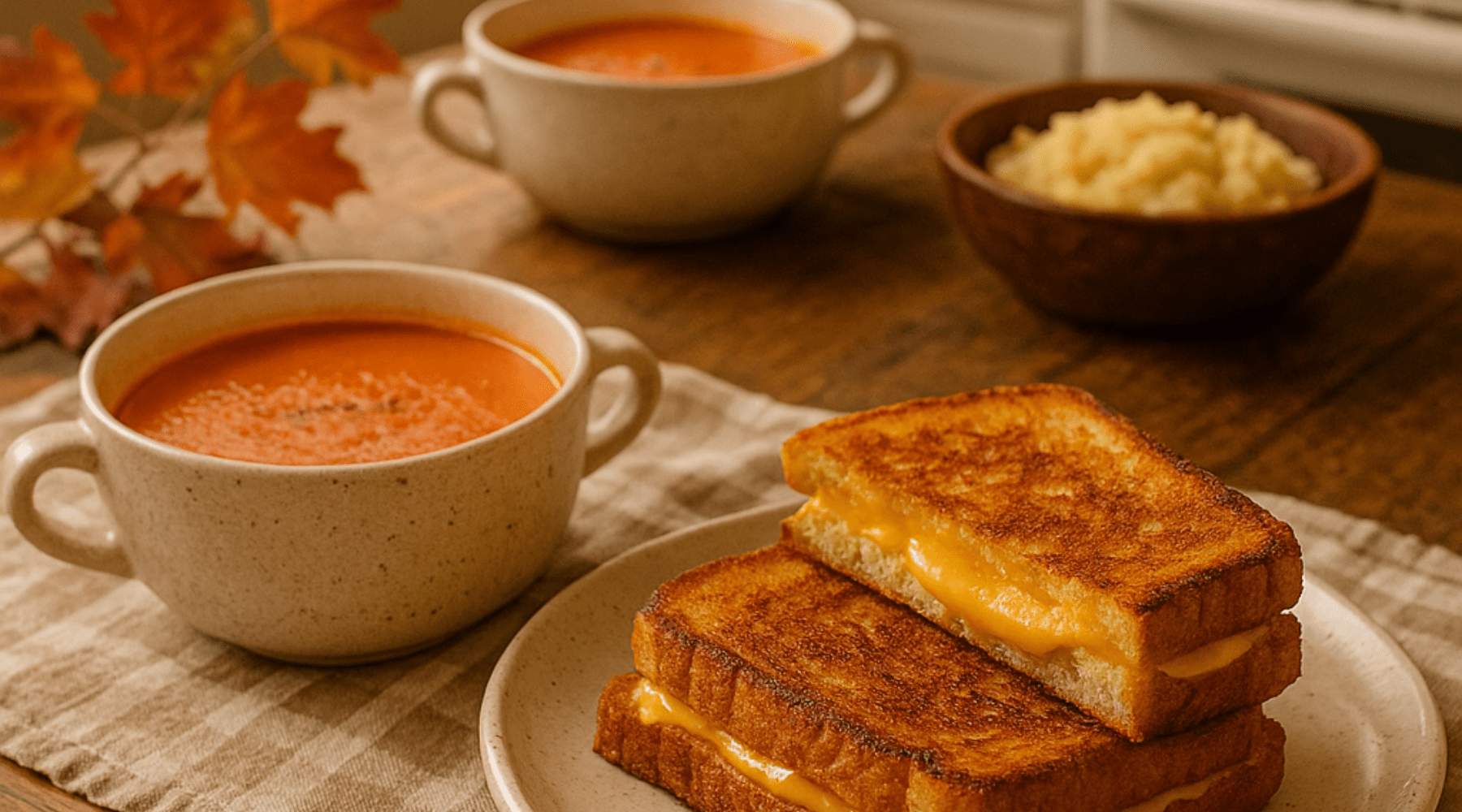 Soup and sandwich for lunch