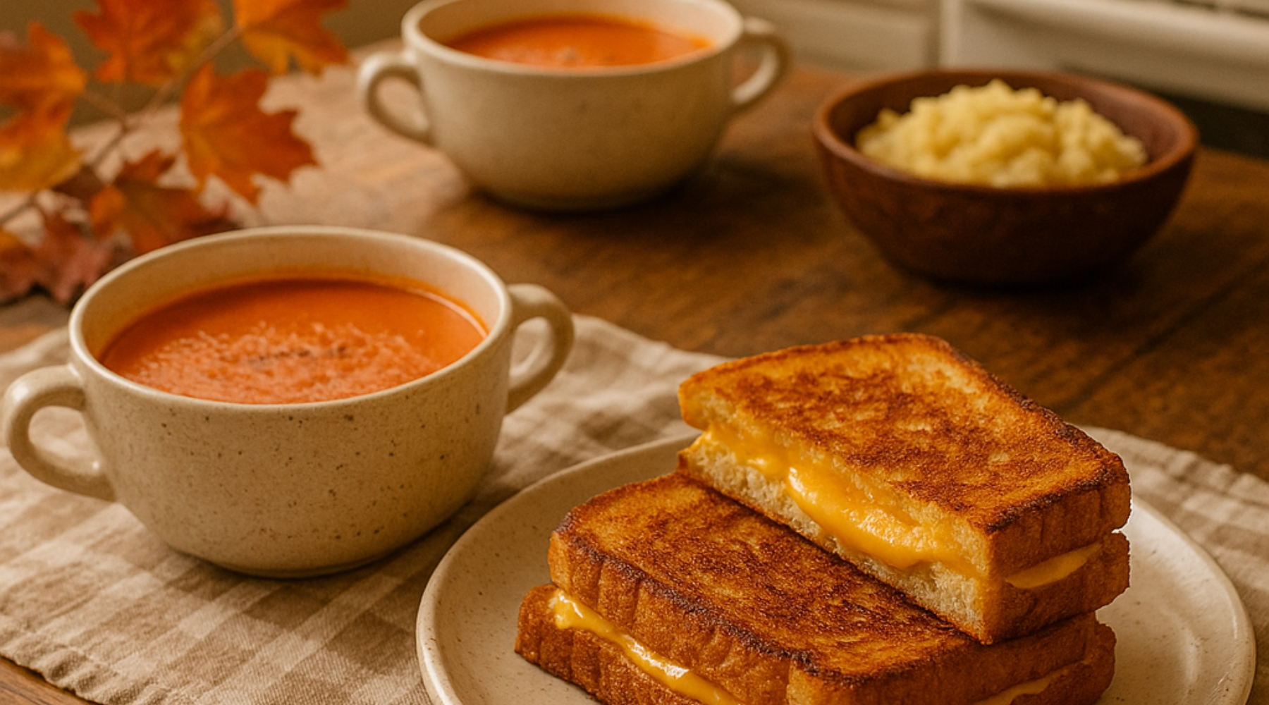 Soup and sandwich for lunch