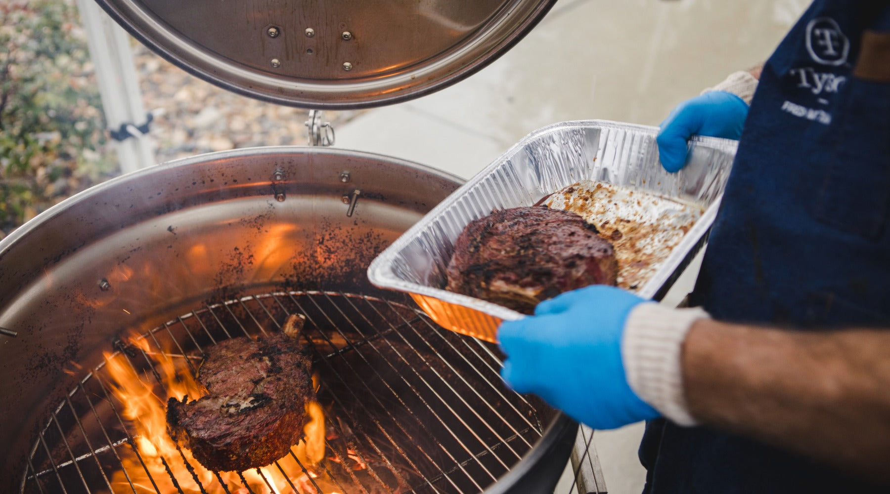 Cooking on the drum smoker