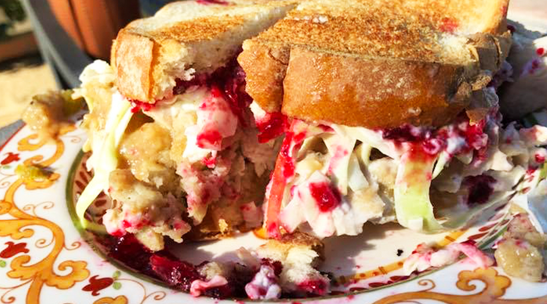 Leftover turkey sandwich