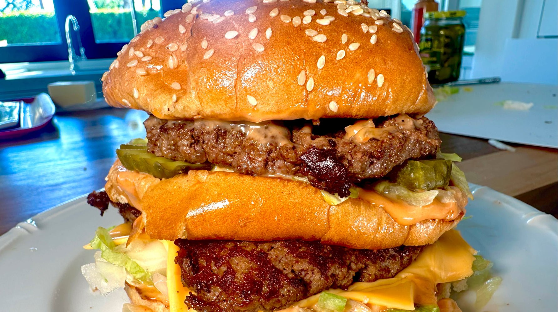 Double stacked cheese burger