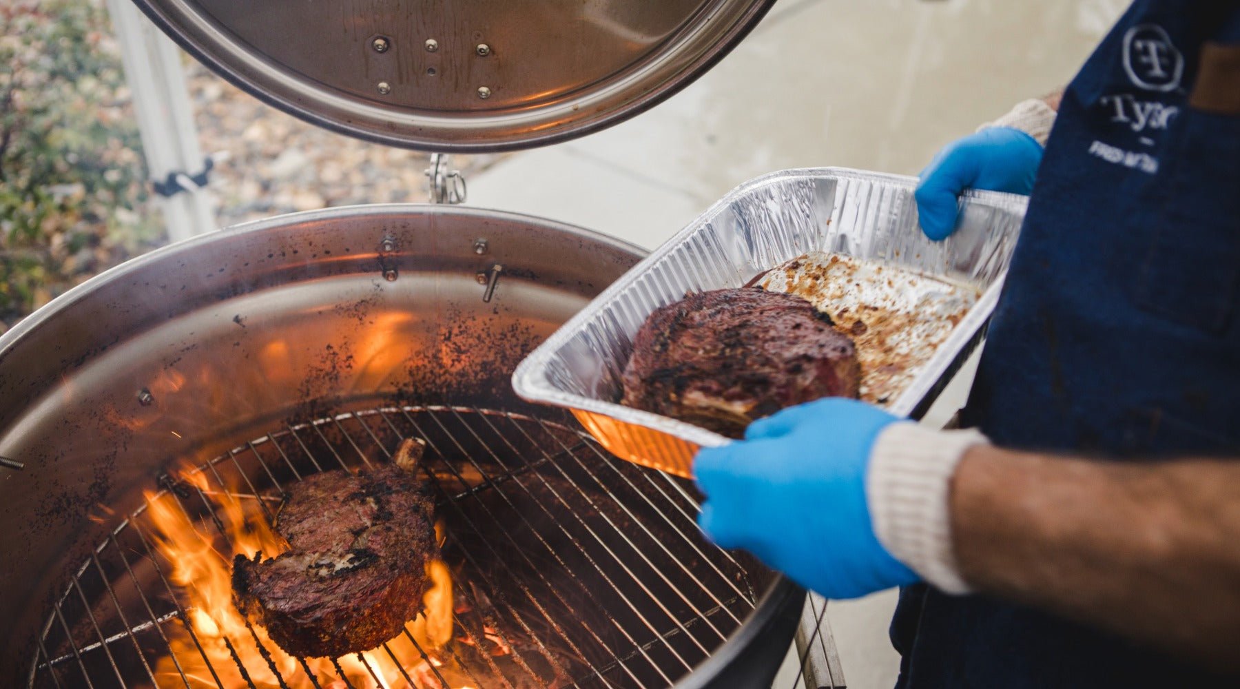 Cooking on the drum smoker