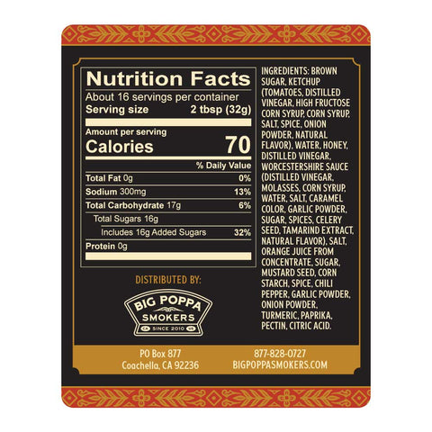 Nutritional facts for Granny's Sauce