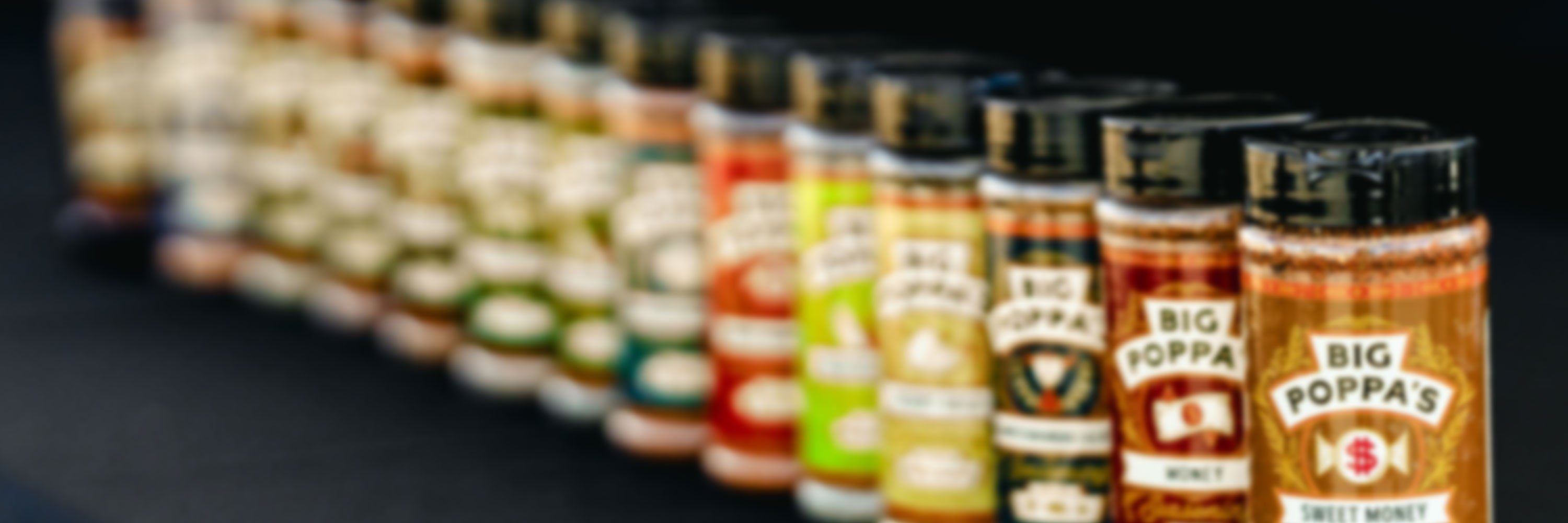 The complete line up of Big Poppa Smokers seasoning from Sweet Money, Money, Jallelujah Jalapeno and so many more.