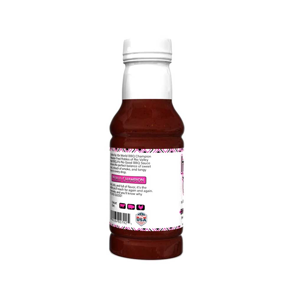 Bottle of chocolate syrup with a label on a white background