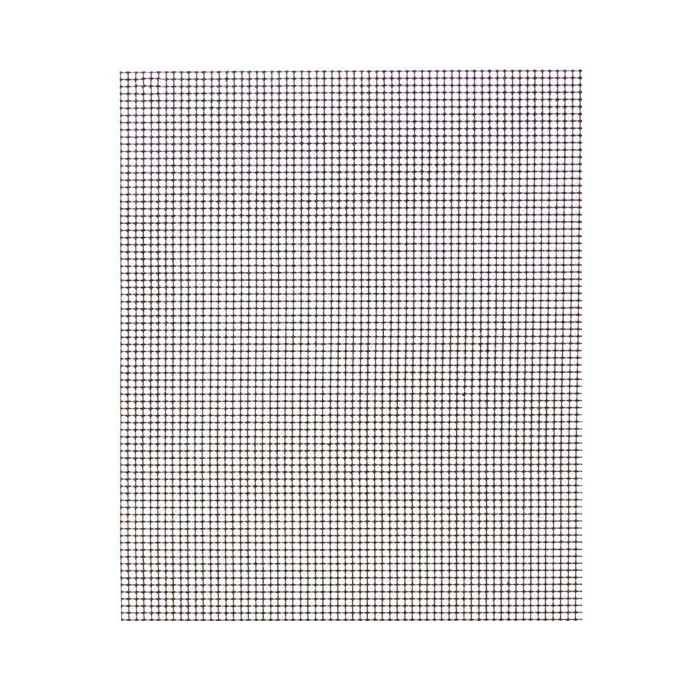 Close-up view of a barbecue grill mesh mat, featuring a fine square weave pattern that is dense and uniform, primarily in black, designed for grilling small or delicate foods without sticking or falling through.