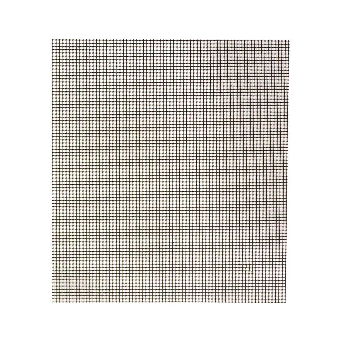 Close-up view of a barbecue grill mesh mat, featuring a fine square weave pattern that is dense and uniform, designed for grilling small or delicate foods without sticking or falling through.