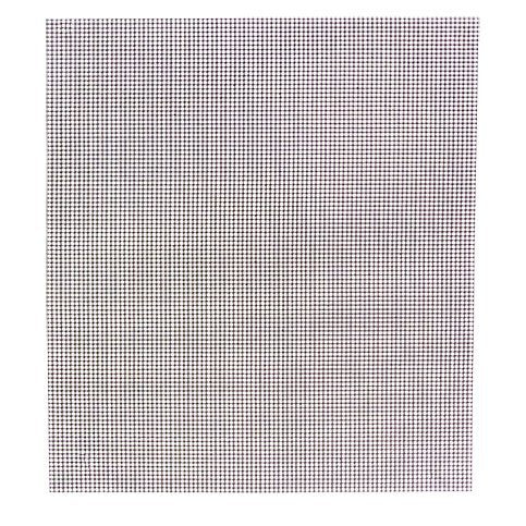 Close-up view of a barbecue grill mesh mat, featuring a fine square weave pattern that is dense and uniform, designed for grilling small or delicate foods without sticking or falling through.