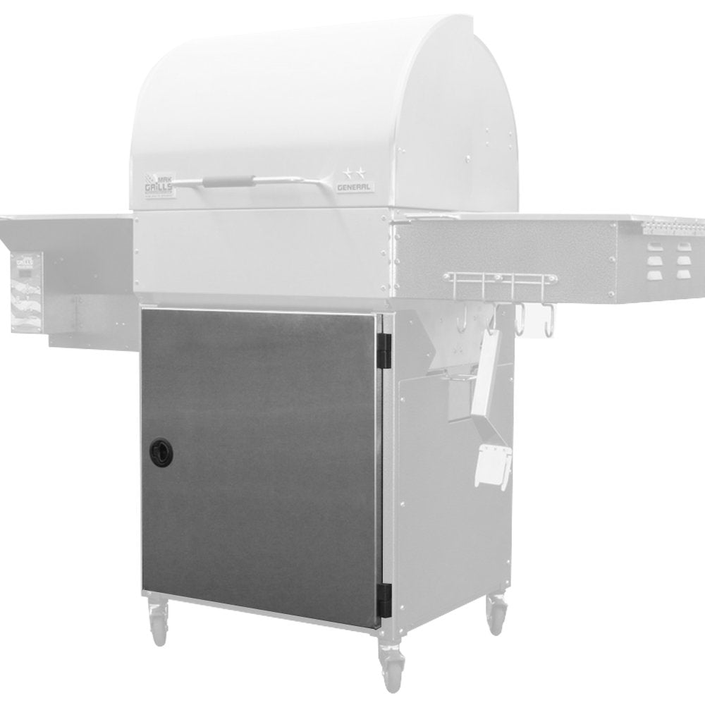 Image for the MAK 2 Star Cabinet Door. It does provide a shadow image of the entire grill, but highlights how the door fits on the grill to provide a storage area with door on the front of the grill.
