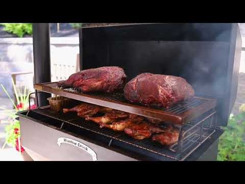 A BBQ Feast on the Meadow Creek SQ36 Backyard Offset Smoker