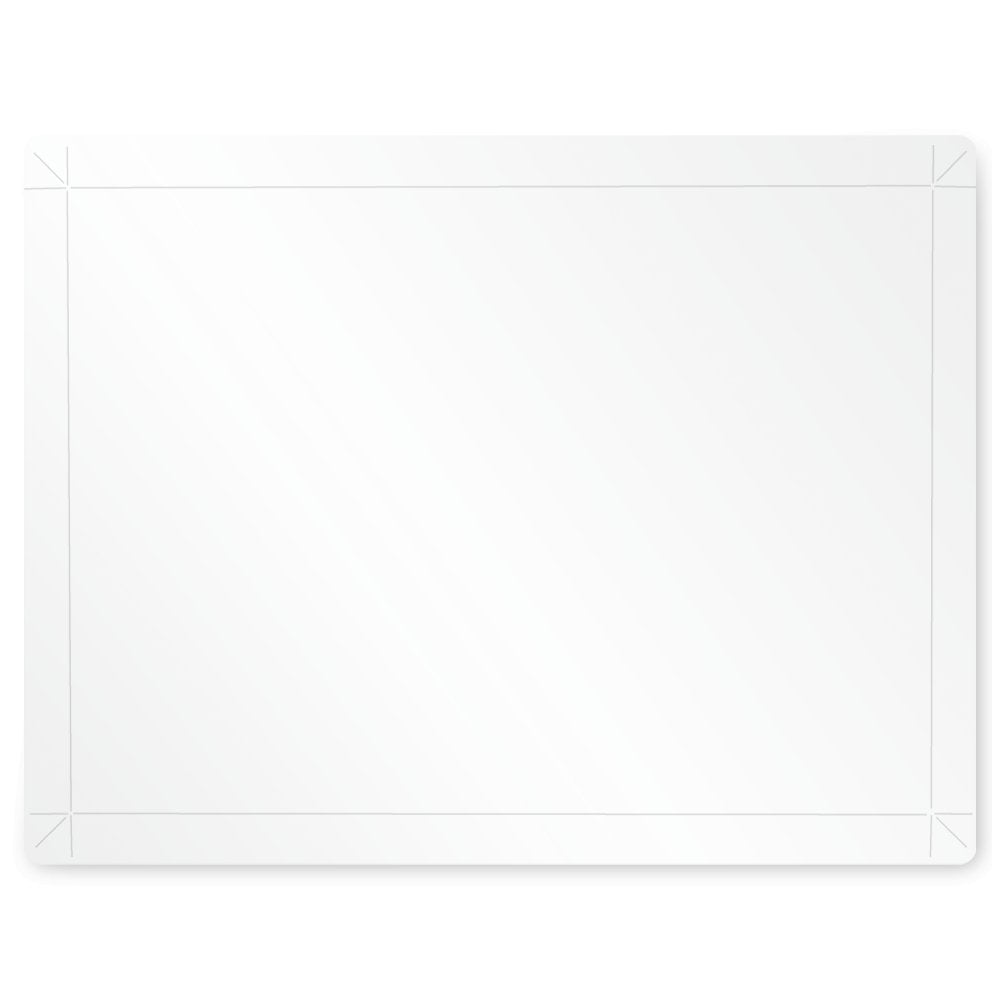 White square with a subtle grid pattern on a white background