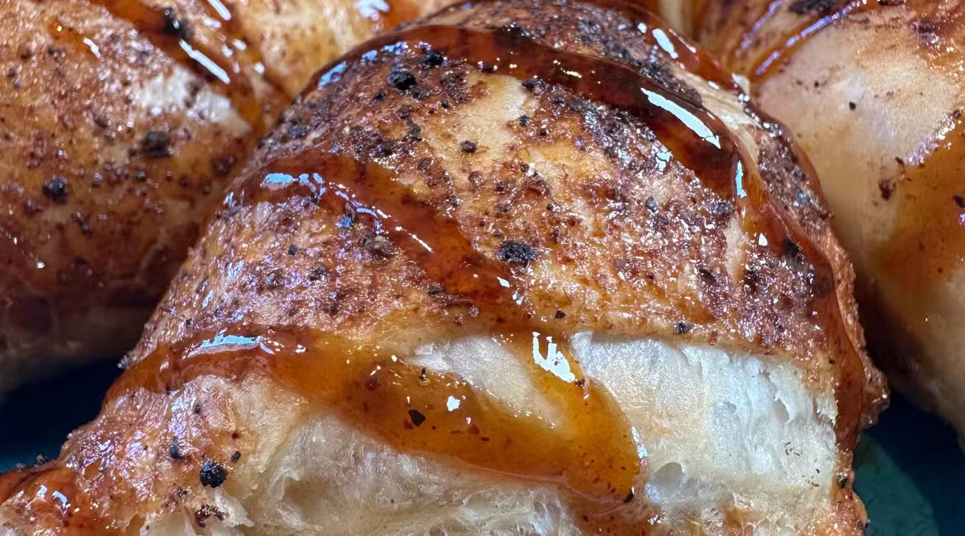 Pulled pork turnover with bbq sauce glaze