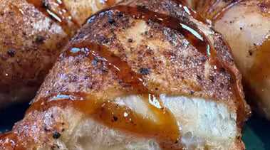 Pulled pork turnover with bbq sauce glaze