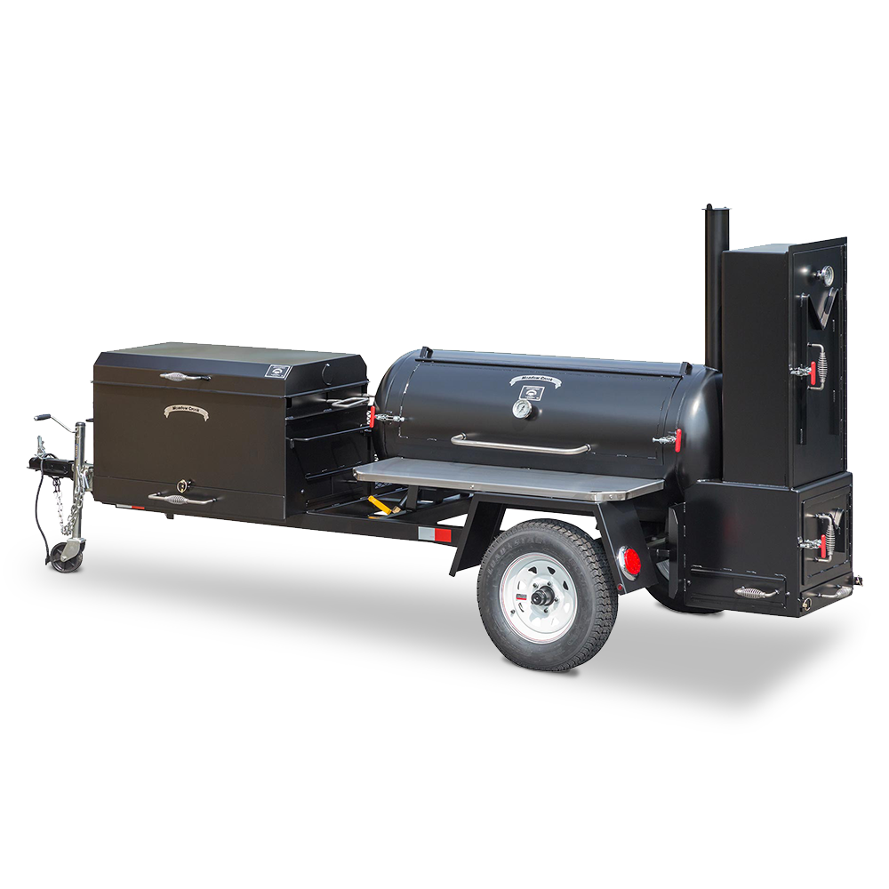 The TS120 is fully loaded to get on the road. Simply mount your TS120 Trailer to your vehicle and you'll be able to get smokin' anywhere your BBQ heart desires. Loaded with many other features, the TS120 trailer is a keeper.