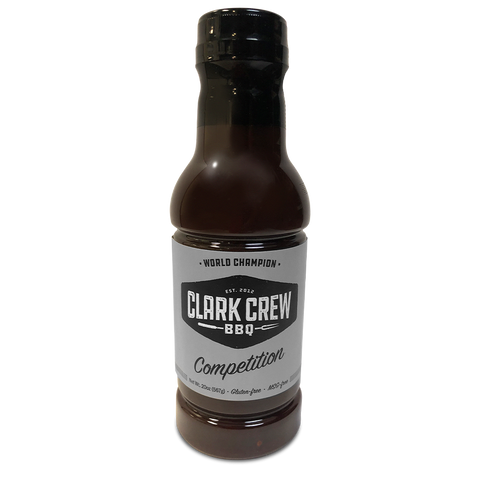 World Champion Clark Crew BBQ Competition Sauce in an 20 oz plastic bottle