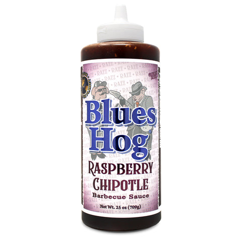 Blues Hog Raspberry Chipotle Barbecue Sauce in a 25oz Squeeze Bottle.