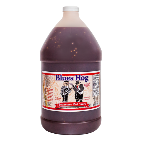 Gallon jug of Blues Hog Tennessee Red Sauce