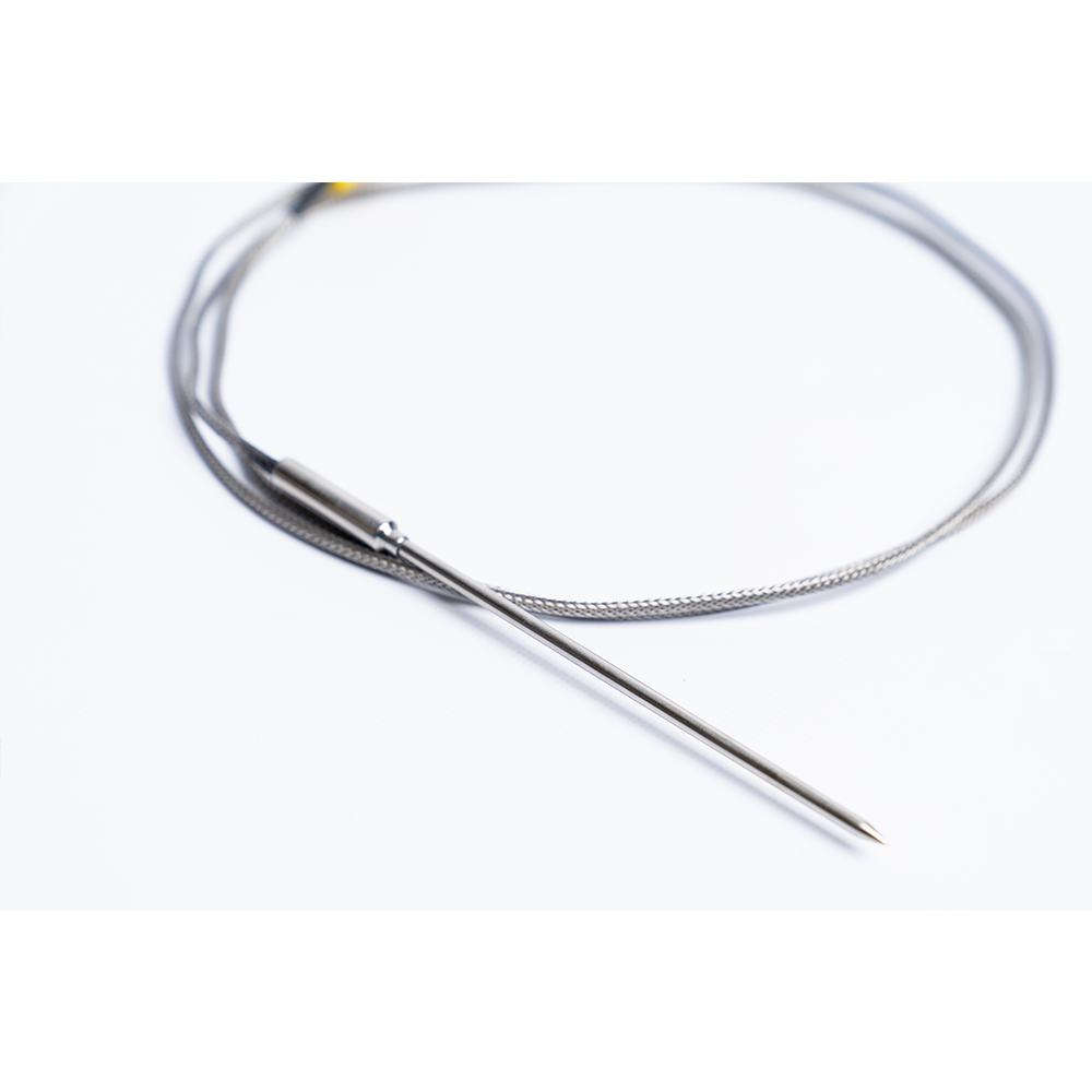 MAK K-Style Meat Probe, durable and precise temperature probe for monitoring meat doneness on MAK grills and smokers. This is a close up of the probe itself.