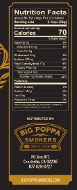 Nutritional facts of Big Poppa's Granny's Sauce Gallon Jug