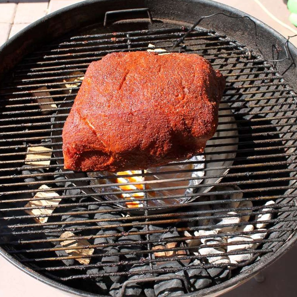 BBQ Vortex accessory in drum grill, perfectly cooking beef with even heat distribution