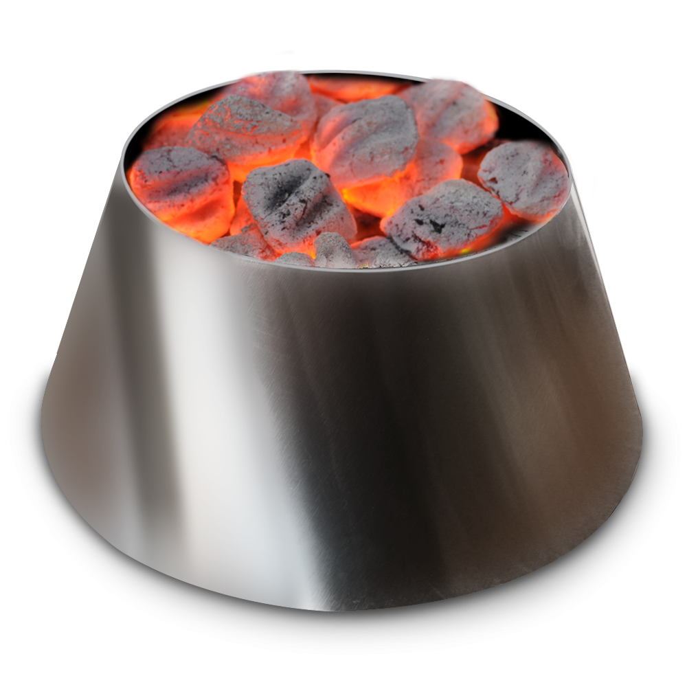 Stainless steel BBQ Vortex accessory for grills, ensuring even heat distribution and versatile cooking methods