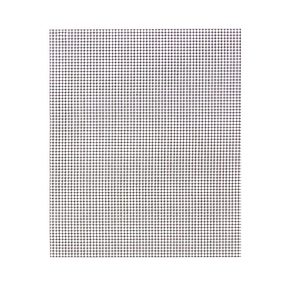 Close-up view of a barbecue grill mesh mat, featuring a fine square weave pattern that is dense and uniform, primarily in black, designed for grilling small or delicate foods without sticking or falling through.