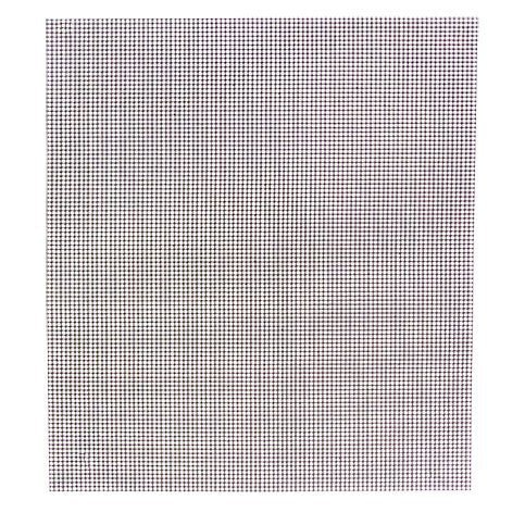 Close-up view of a barbecue grill mesh mat, featuring a fine square weave pattern that is dense and uniform, designed for grilling small or delicate foods without sticking or falling through.