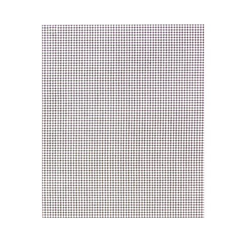 Close-up view of a barbecue grill mesh mat, featuring a fine square weave pattern that is dense and uniform, primarily in black, designed for grilling small or delicate foods without sticking or falling through.