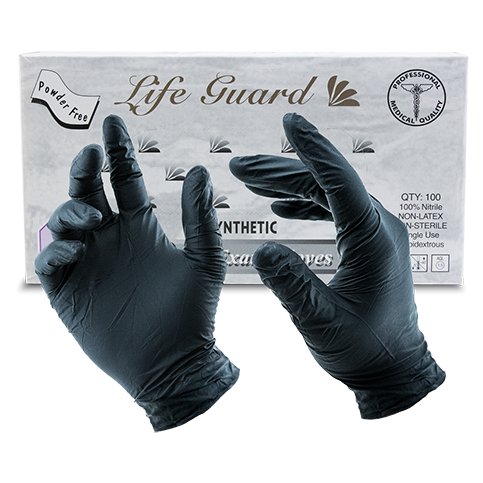 Black nitrile gloves offering excellent mobility and protection, ideal for barbecuing and general-purpose use.