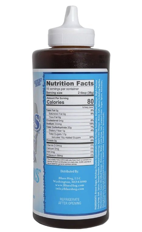 Nutritional Facts of Blues Hog Champions Blend Sauce