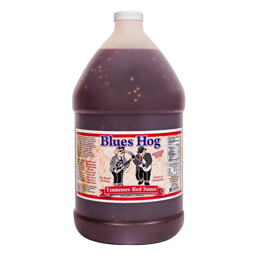 Gallon jug of Blues Hog Tennessee Red Sauce