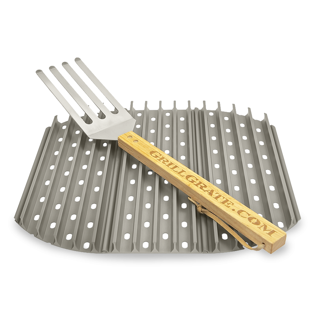 GrillGrate for Drum Smoker 20-inch with turner, durable grilling surface with enhanced heat distribution and included turner tool for perfect grilling