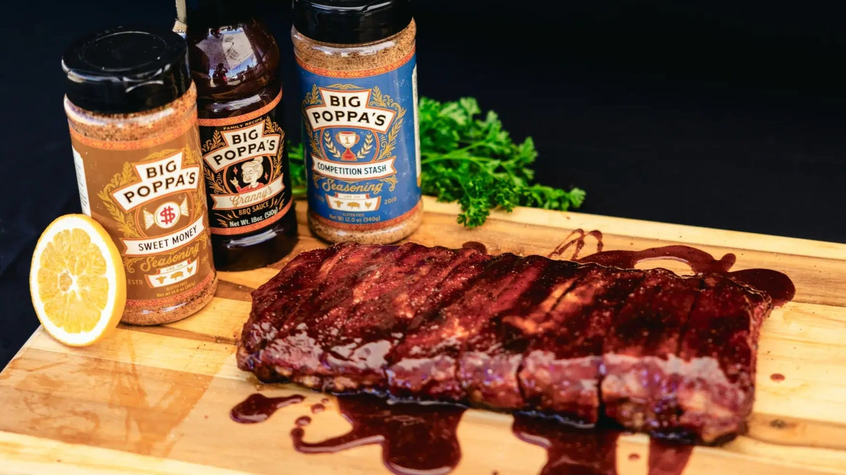 Slab of ribs on a platter
