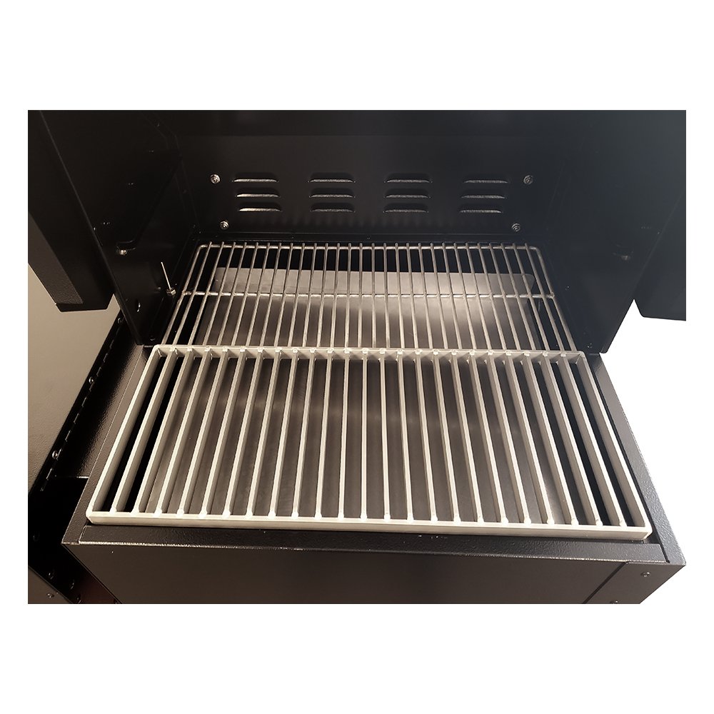 Image of the grill grates on the MAK Grill.  MAK Searing Grate with perfect grill marks on steak