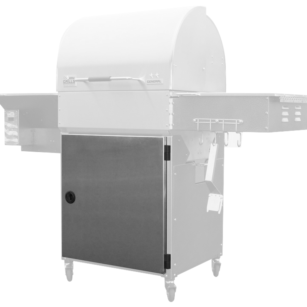 Image for the MAK 2 Star Cabinet Door.  It does provide a shadow image of the entire grill, but highlights how the door fits on the grill to provide a storage area with door on the front of the grill.
