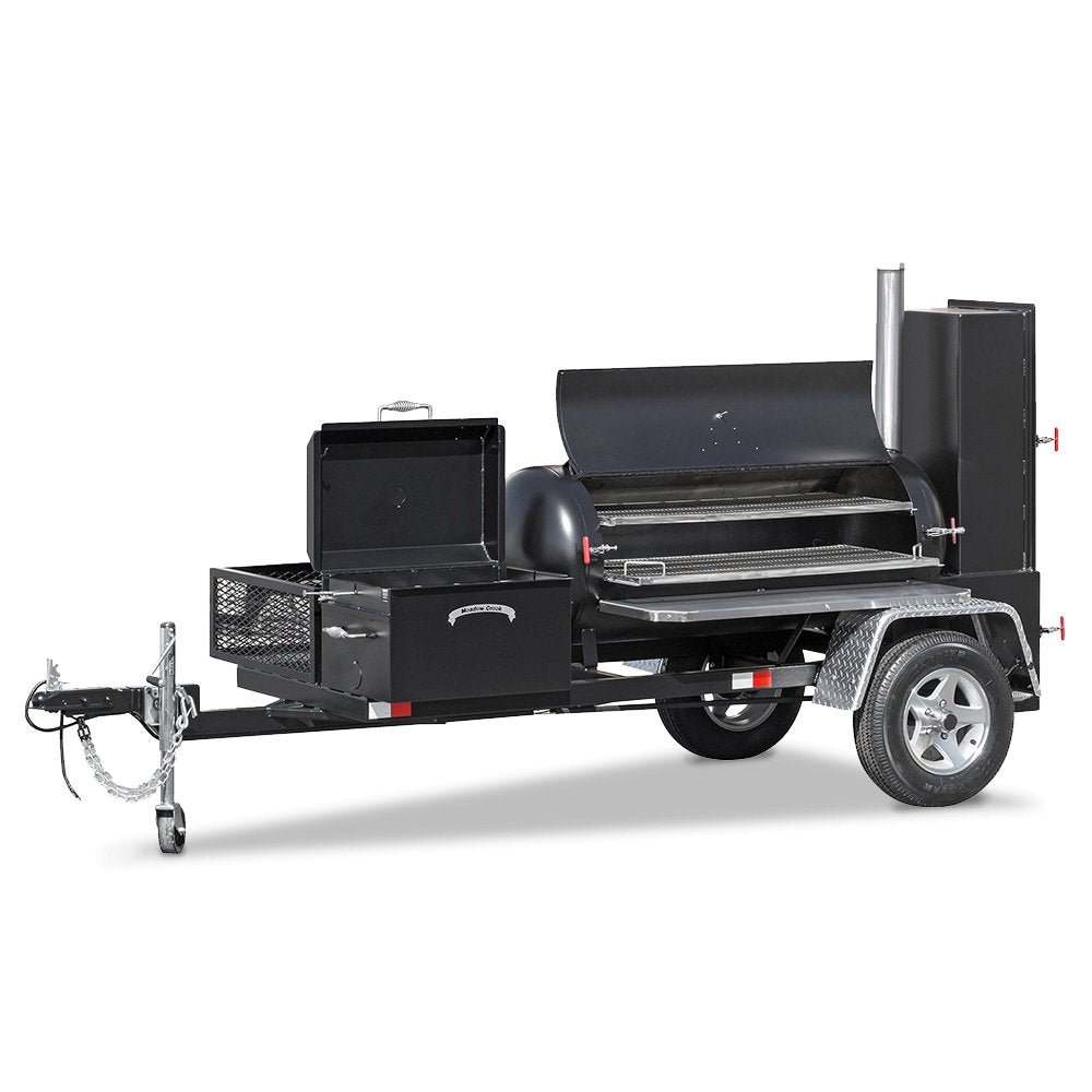 The TS120 is fully loaded to get on the road. Simply mount your TS120 Trailer to your vehicle and you'll be able to get smokin' anywhere your BBQ heart desires. Loaded with many other features, the TS120 trailer is a keeper.