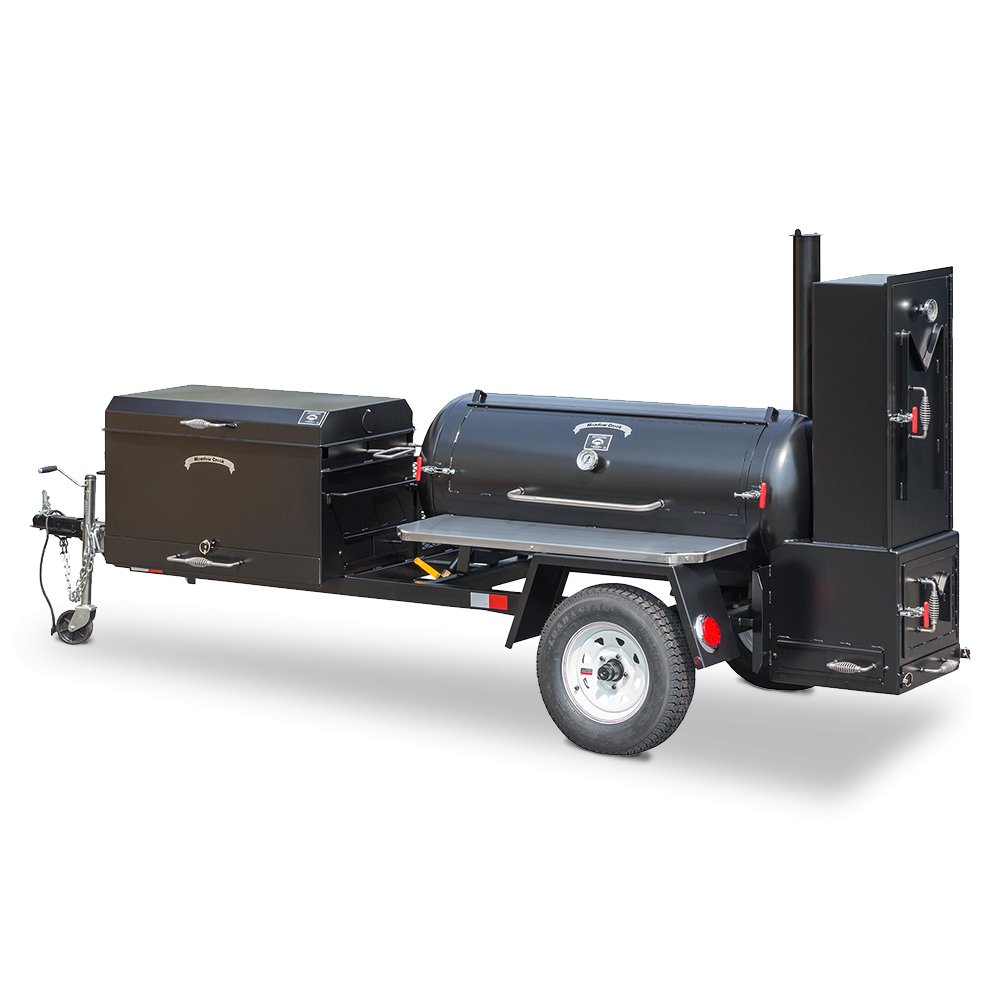 The TS120 is fully loaded to get on the road. Simply mount your TS120 Trailer to your vehicle and you'll be able to get smokin' anywhere your BBQ heart desires. Loaded with many other features, the TS120 trailer is a keeper.