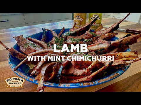 Lamb with Mint Chimichurri recipe video by Big Poppa showing the BPS Drum Smoker in action.