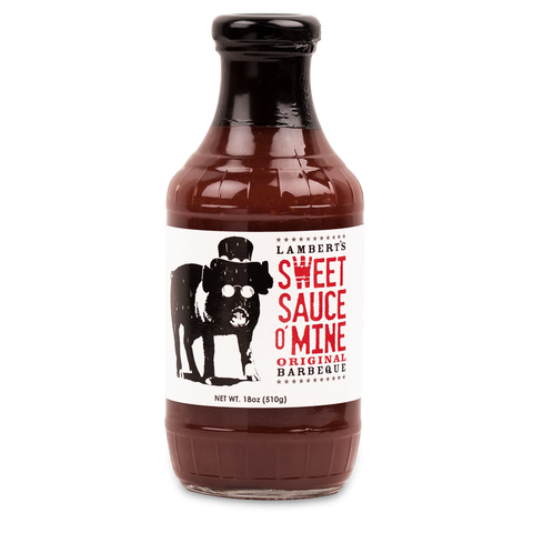 18 oz bottle of Lambert's Sweet BBQ Sauce in Original Flavor