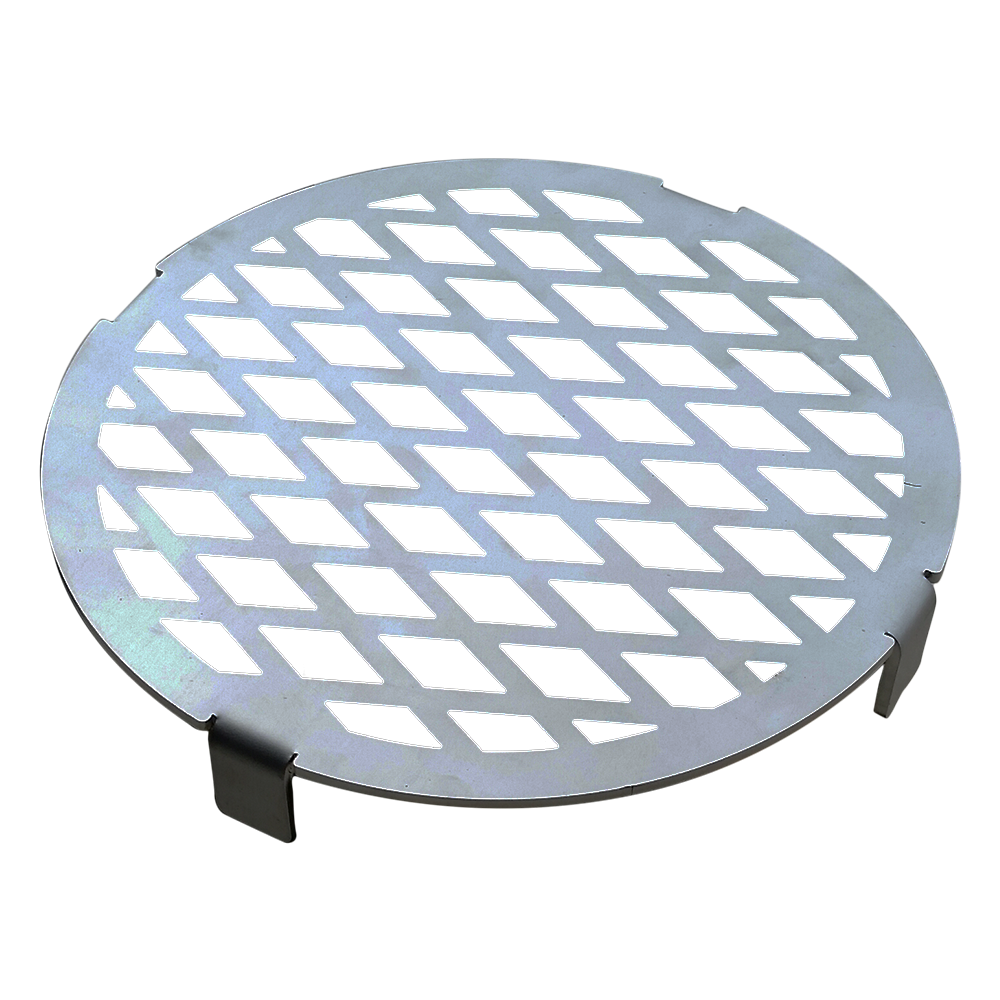 Unknown BBQ Chimney Griller, stainless steel accessory designed for grilling over a charcoal chimney, perfect for adding sear marks and enhancing BBQ flavor